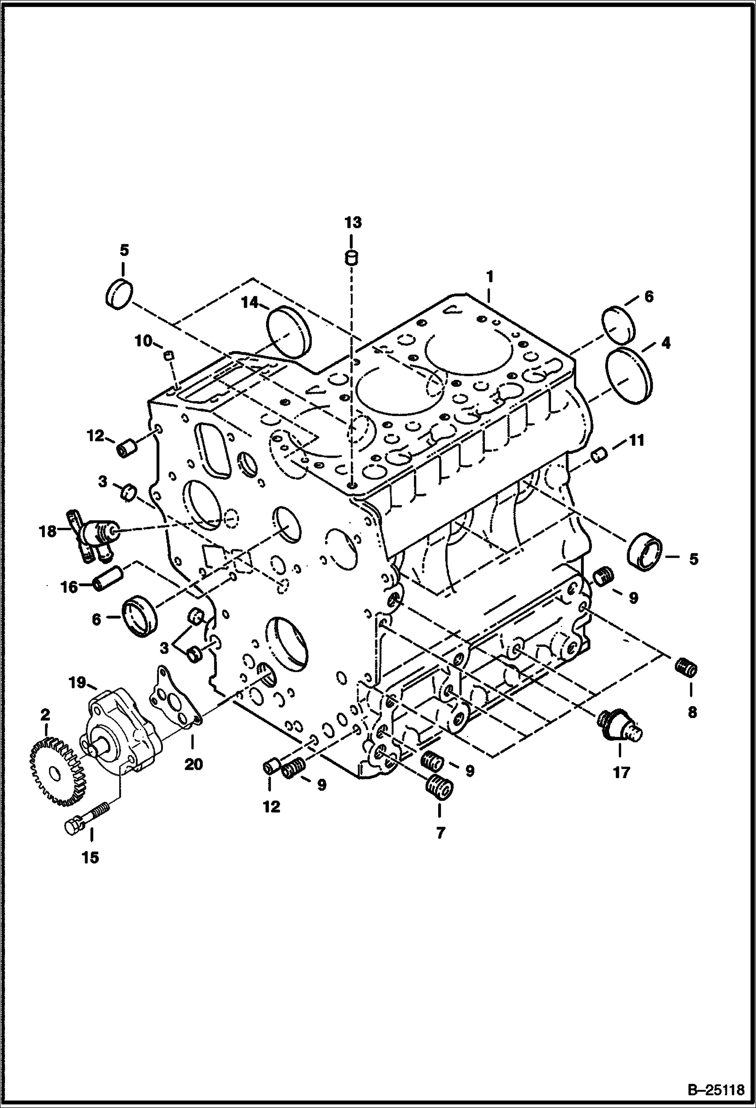 Купить запчасть на Bobcat 320 - КРИВОШИПНАЯ КОРОБКА (KUBOTA D722-E2B-BC-5)  (СЕРИЙНЫЙ НОМЕР 562411001 И ВЫШЕ)